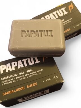 PAPATUI Sandalwood Suede Enriching Bar Soap - 1.4 Oz Set Of 2